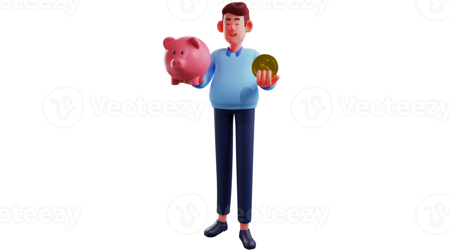 3d Illustration Trevlig Kille 3d Tecknad Serie Karakt r En Ljuv Och 