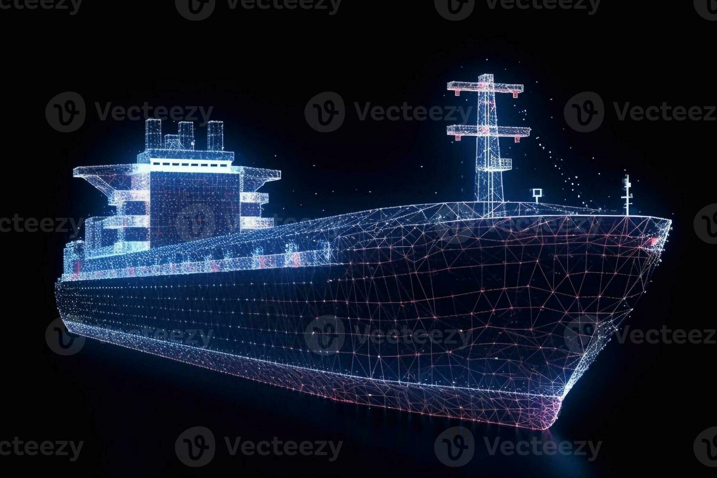 Polygonal wireframe mesh art looks like constellation on dark blue night  sky with dots and stars. Transportation, logistic, shipping concept  illustration or background. Generative AI 26461282 Stock Photo at Vecteezy