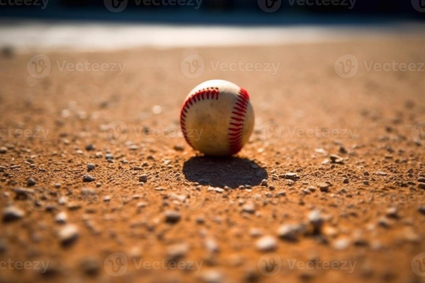 Baseball on the field with room for copy photo