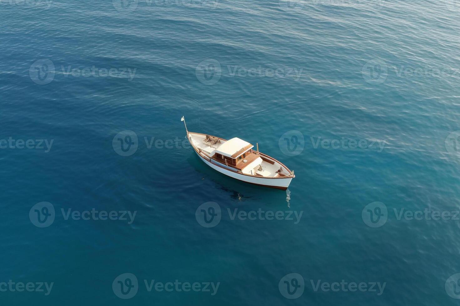 Aerial view of a catamaran navigating in the Indian Ocean Generative AI photo