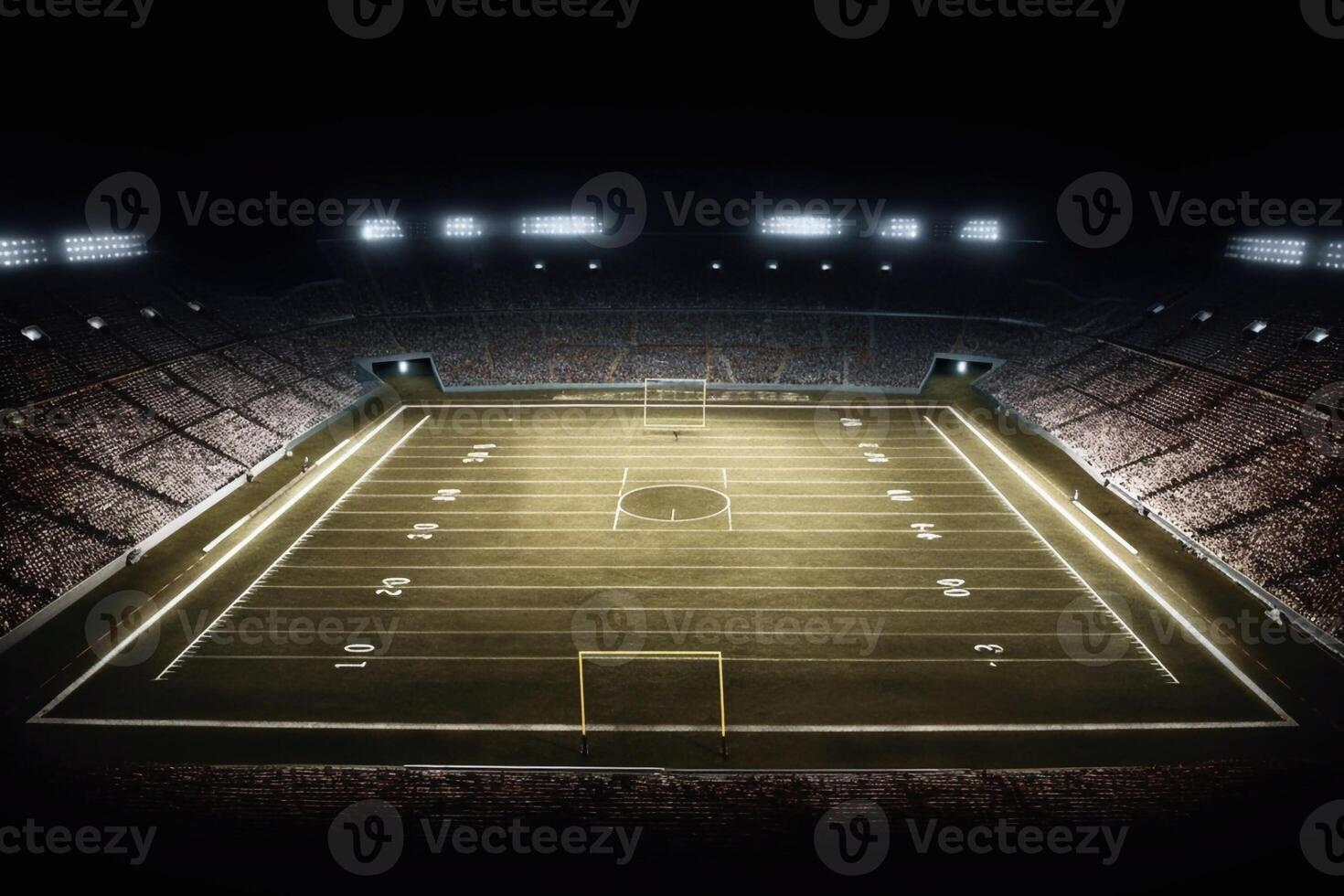 Full night football arena in lights photo