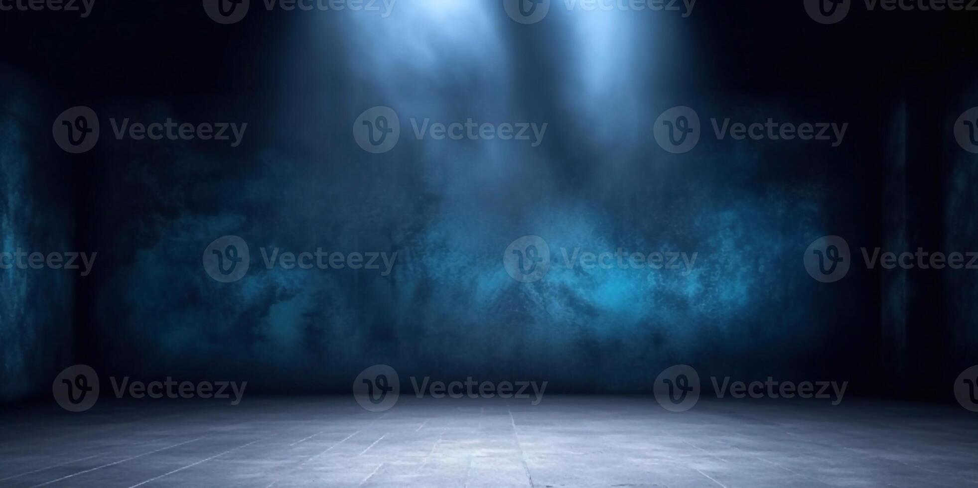 A dark empty street, dark blue background, an empty dark scene, neon light, spotlights The asphalt floor and studio room with smoke float up the interior texture. night view photo
