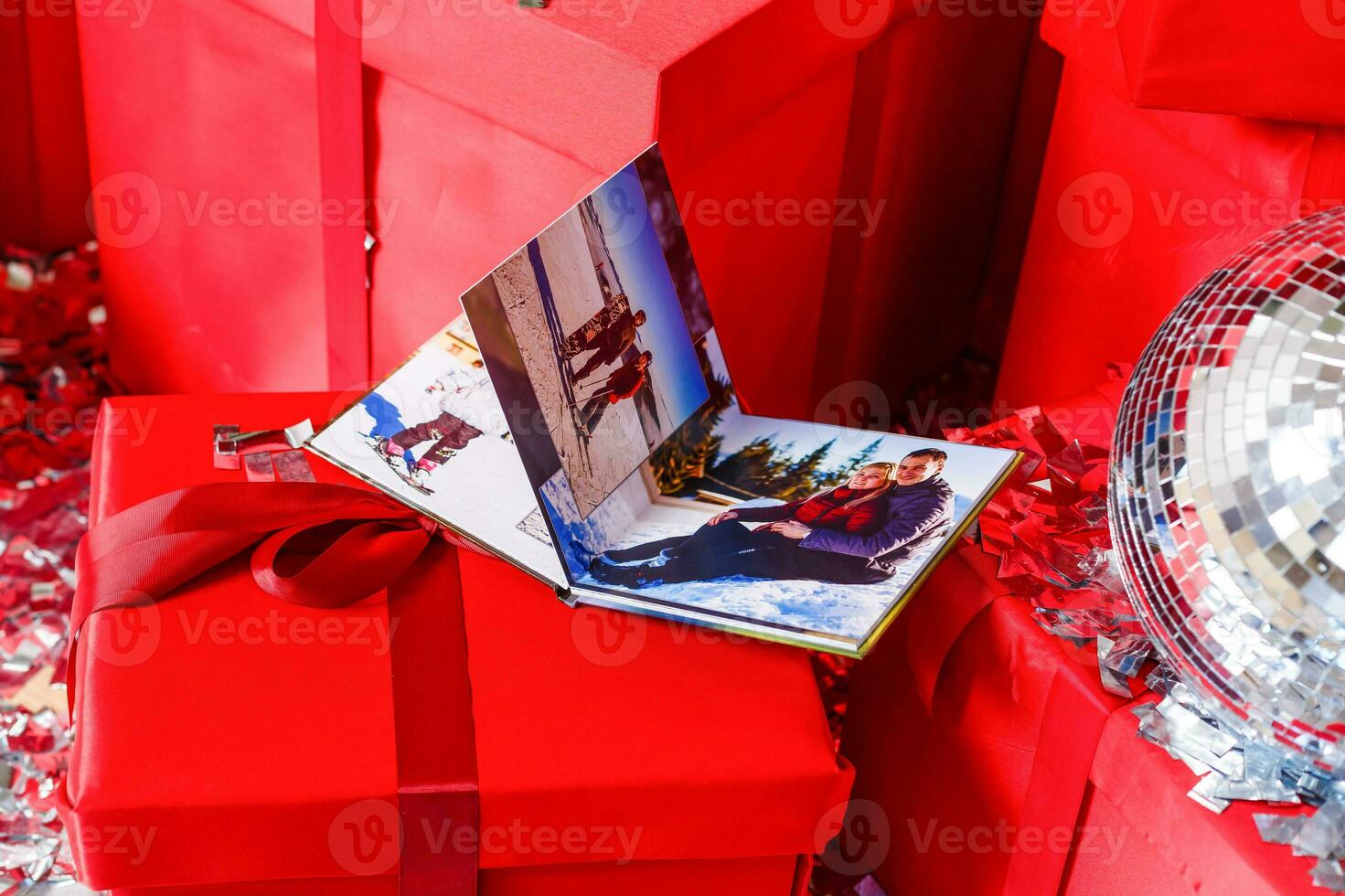 family photo album on Christmas