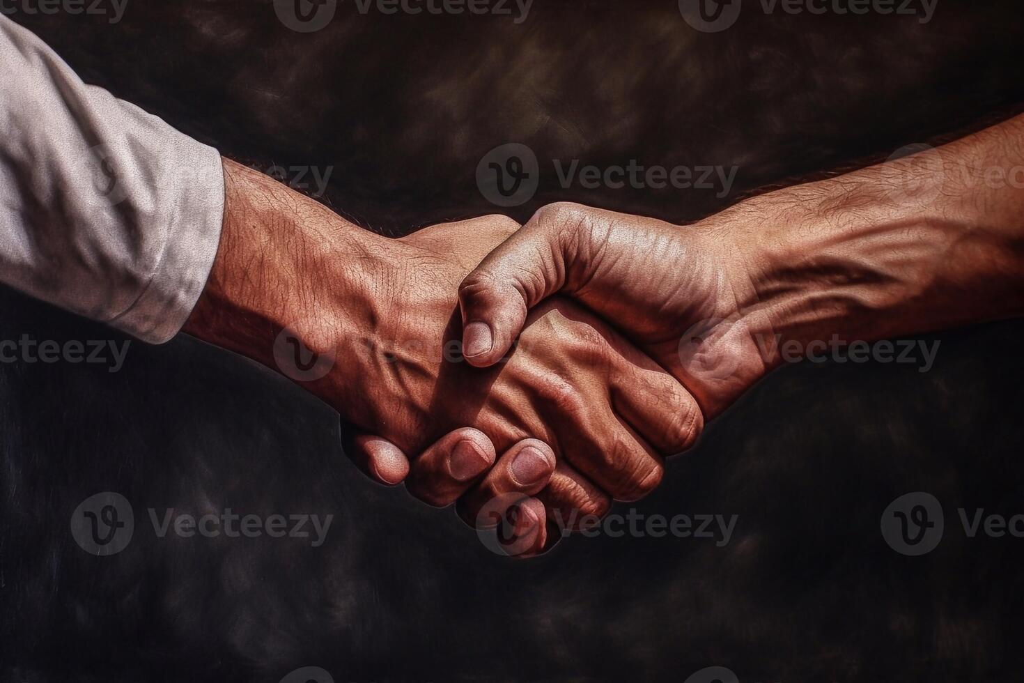 Text sign showing Social Enterprise. Concept meaning commercial organization that has specific social objective Two Professional Well-Dressed Corporate Businessmen Handshake Indoors photo