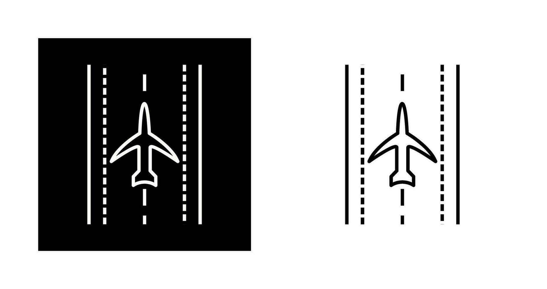 Plane on Runway Vector Icon