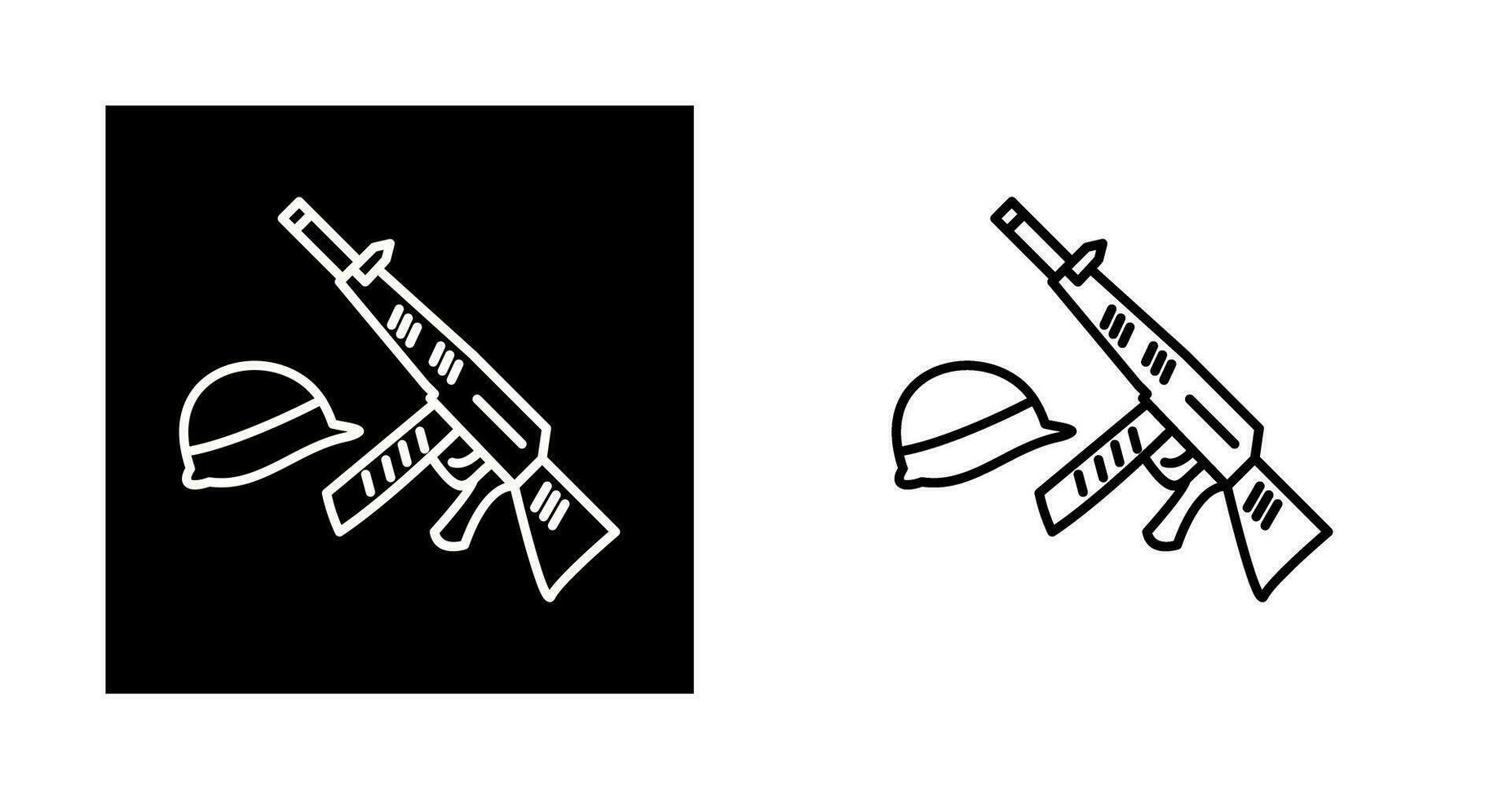 Gun and Helmet Vector Icon