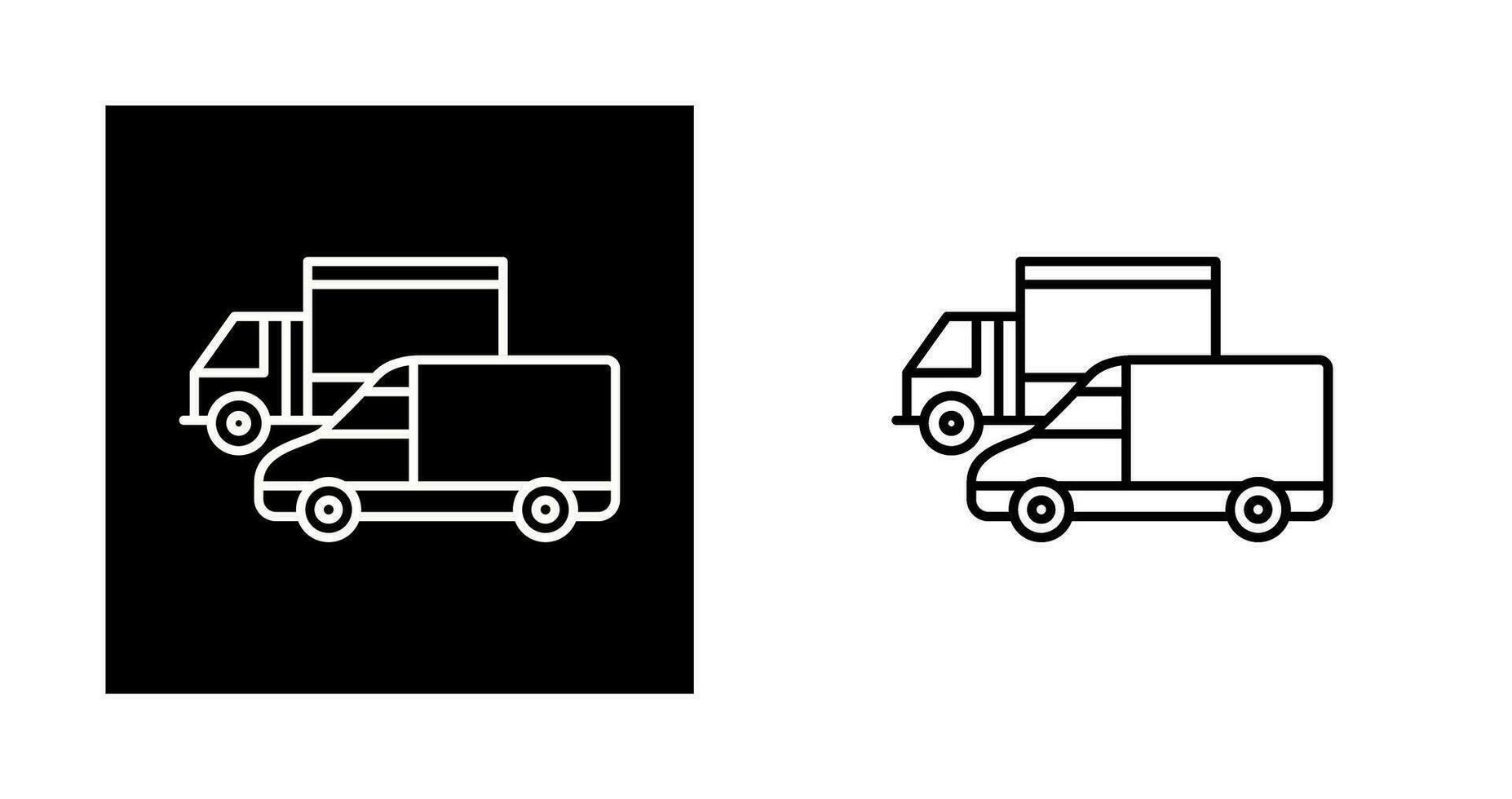 Parked Trucks Vector Icon