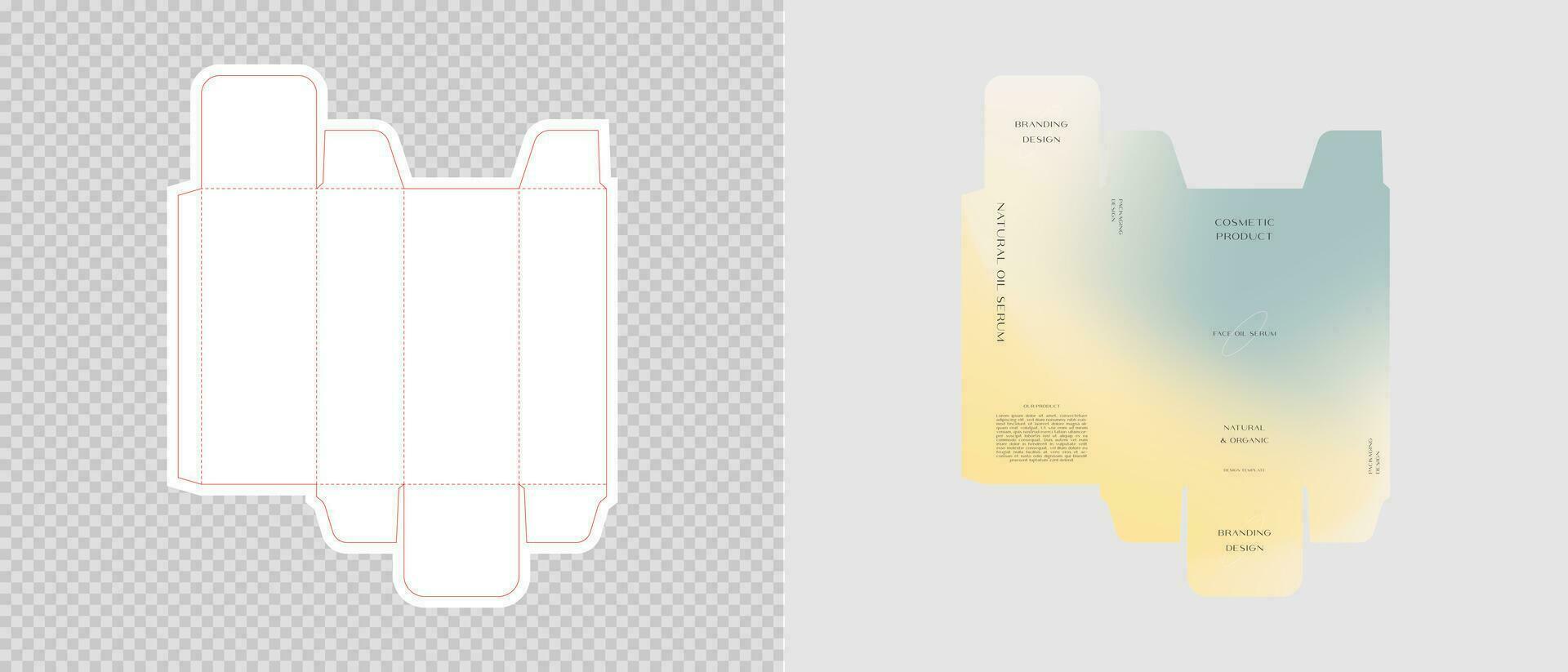 Cardboard box template. Cosmetic package box design. Vector illustration.