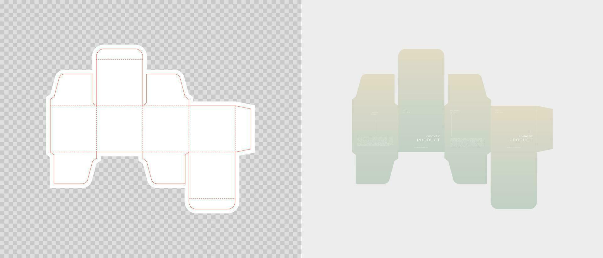 Cardboard box template. Cosmetic package box design. Vector illustration.