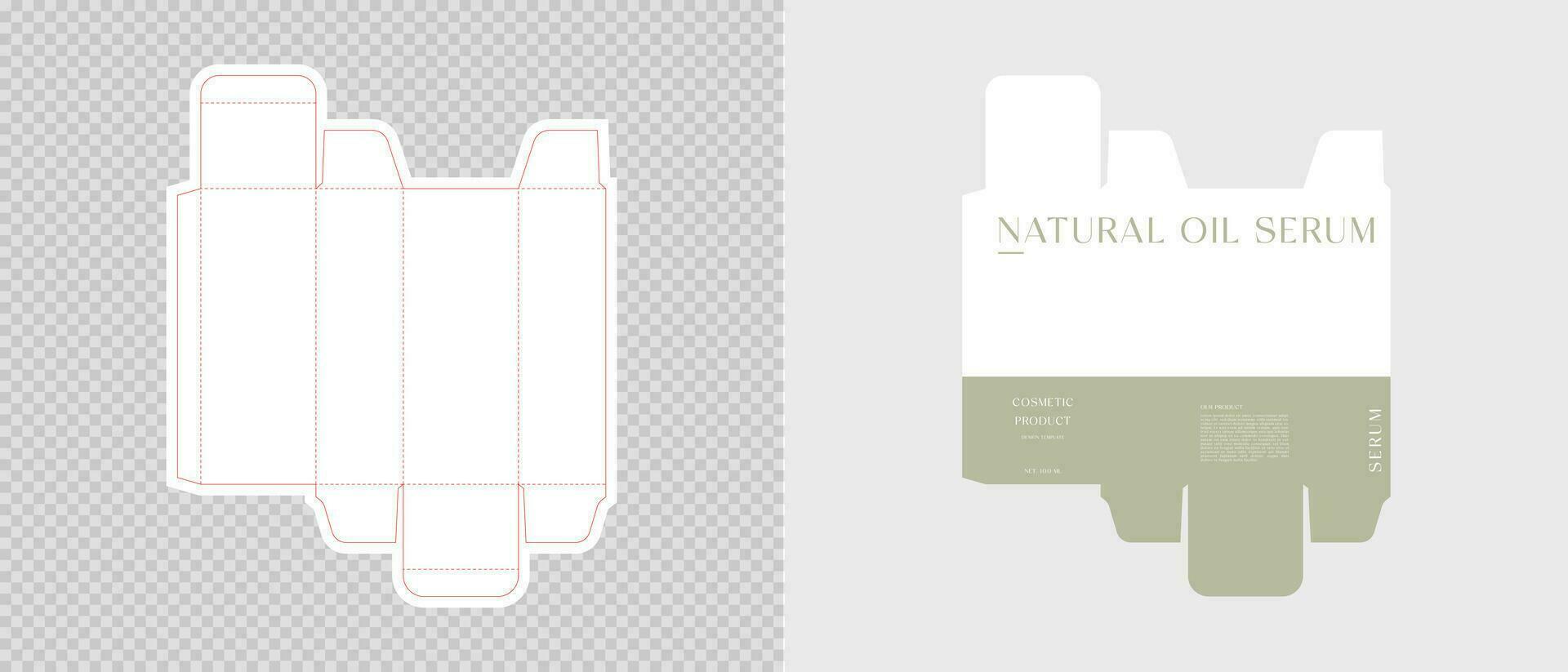 Cardboard box template. Cosmetic package box design. Vector illustration.