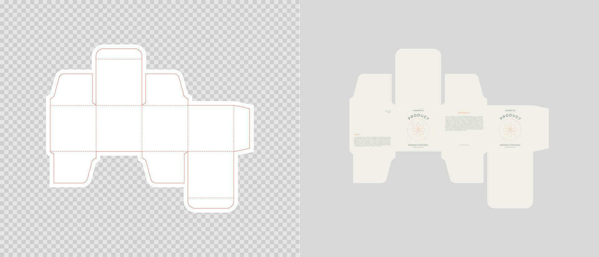 Cardboard box template. Cosmetic package box design. Vector illustration.
