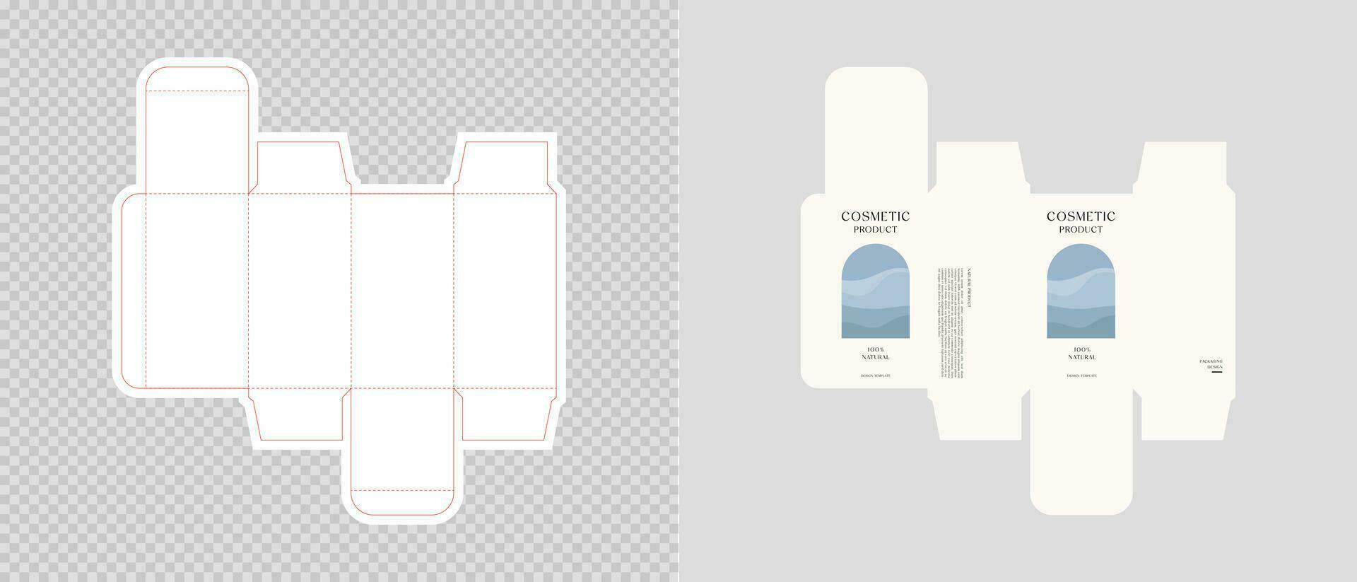 Cardboard box template. Cosmetic package box design. Vector illustration.