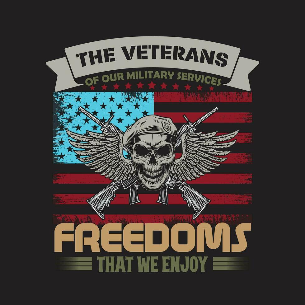 Veteran T shirt vector