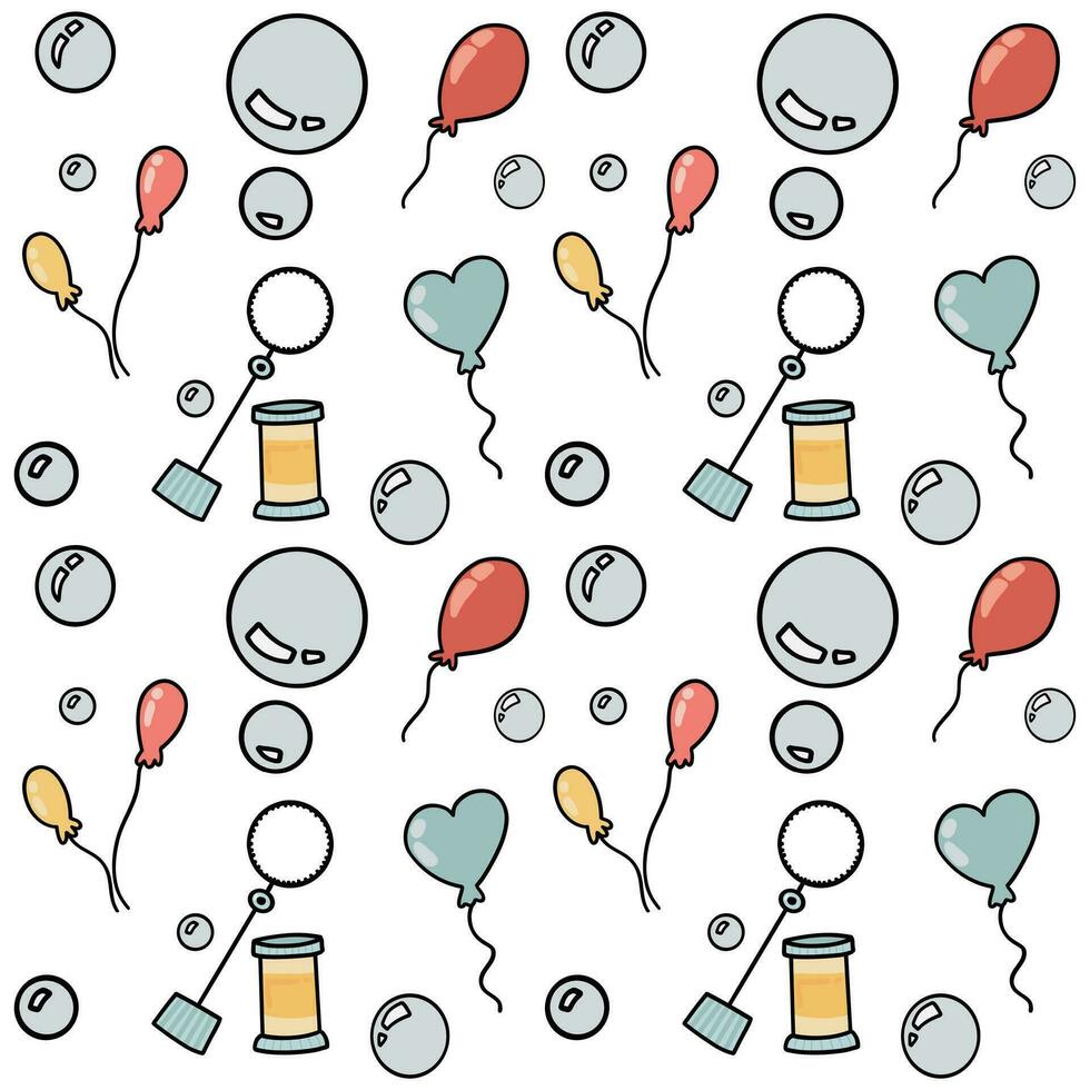 Hand drawn seamless pattern with children's icons vector