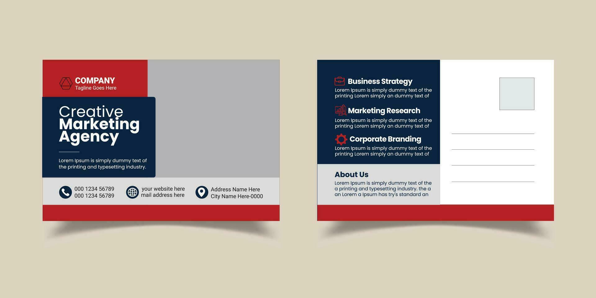 Creative Postcard Template vector