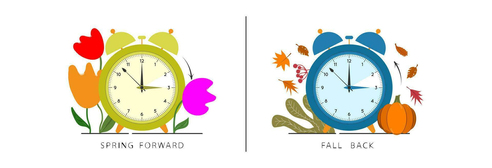 Change the clock to summer time. 26466667 Vector Art at Vecteezy