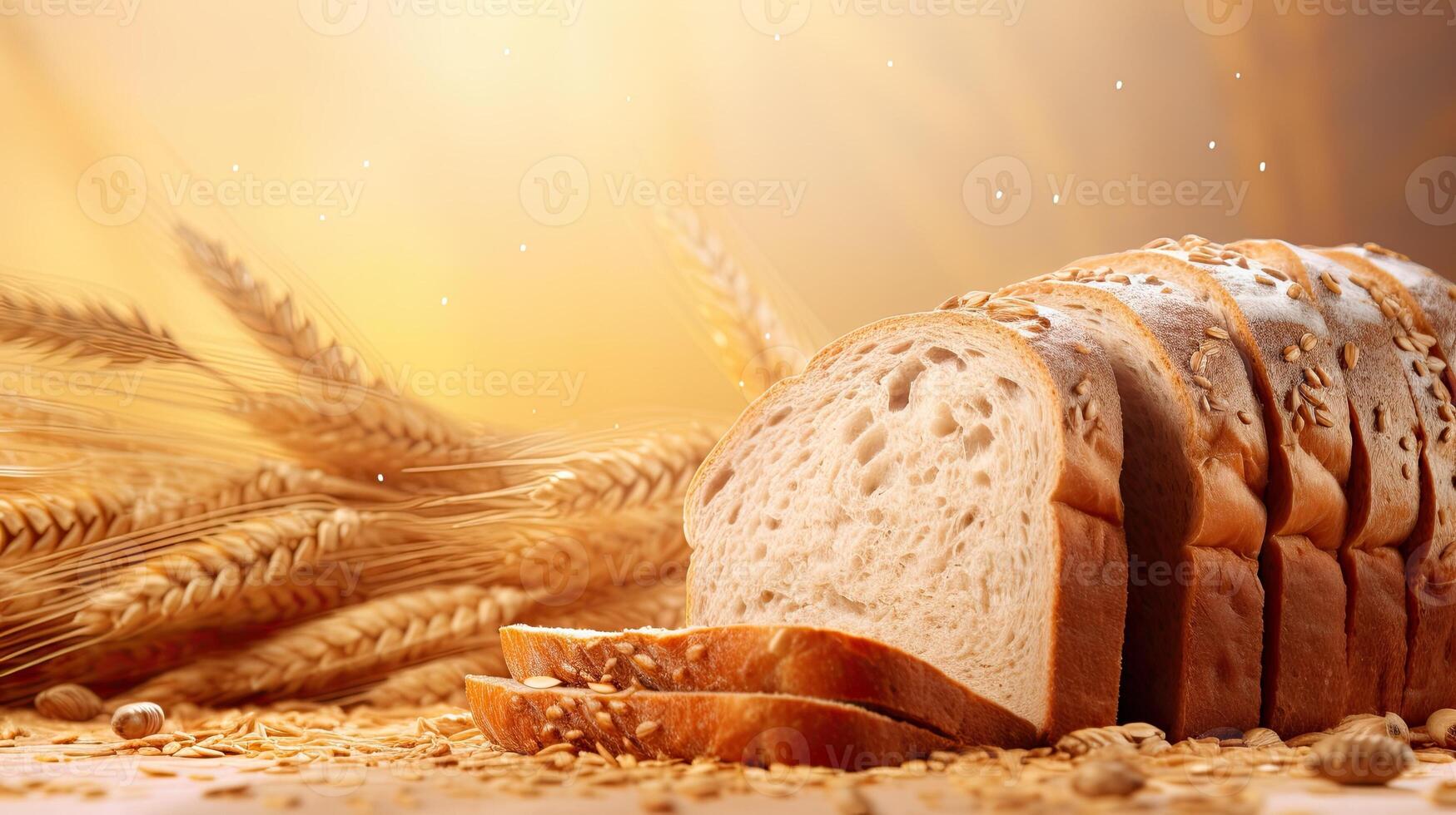 Different bread. Web banner with copy space. Generative AI photo