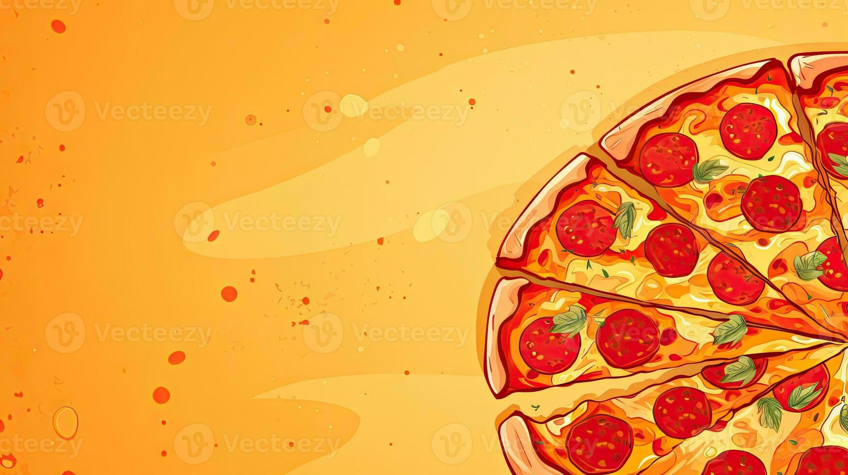 Pizza. Web banner with copy space. Generative AI photo