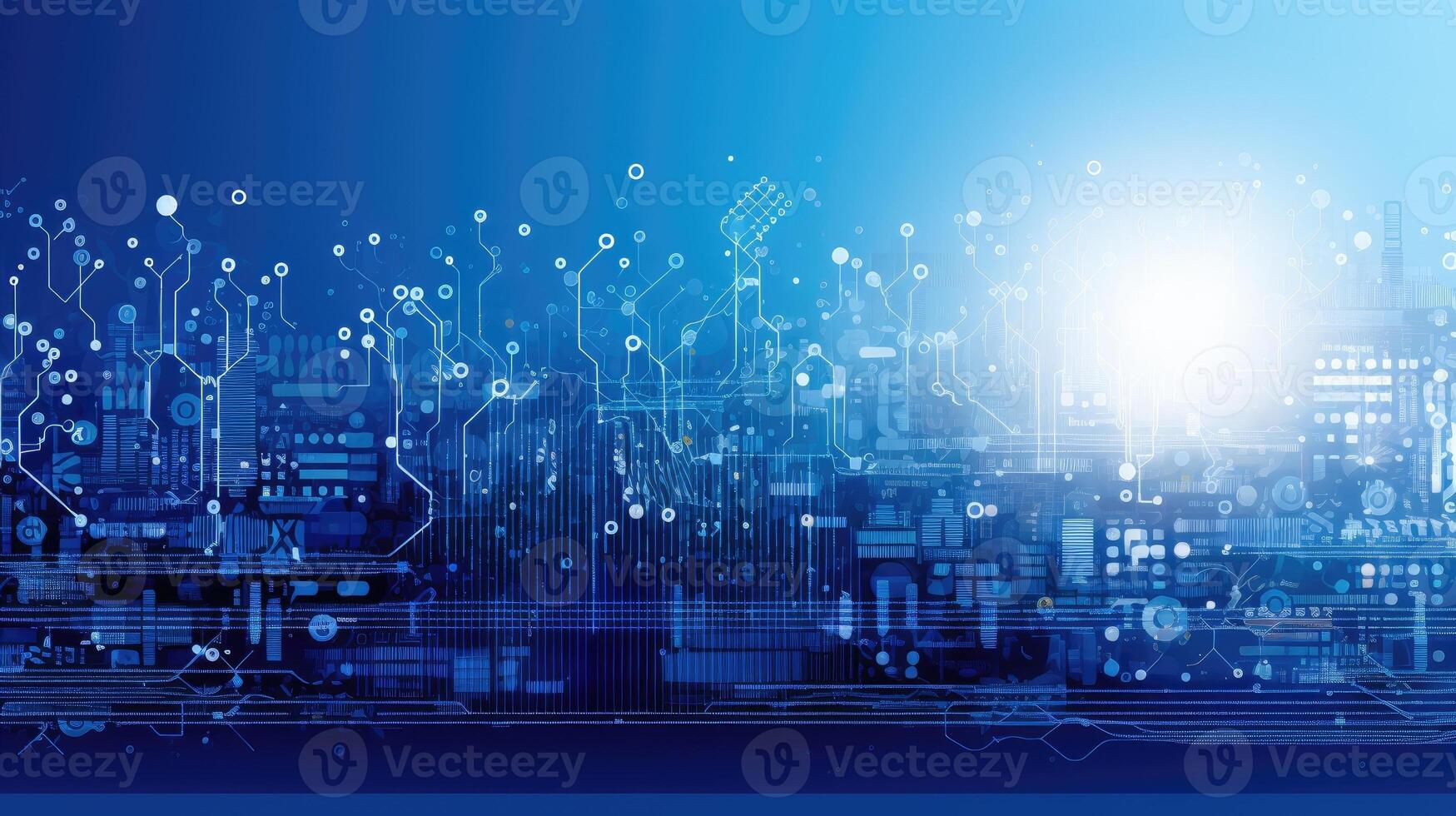 Technology, tech, network abstract background. Web banner with copy space. photo