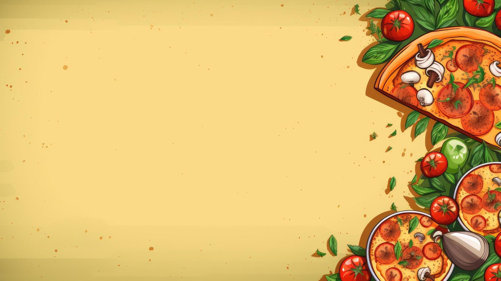 Pizza. Web banner with copy space. photo