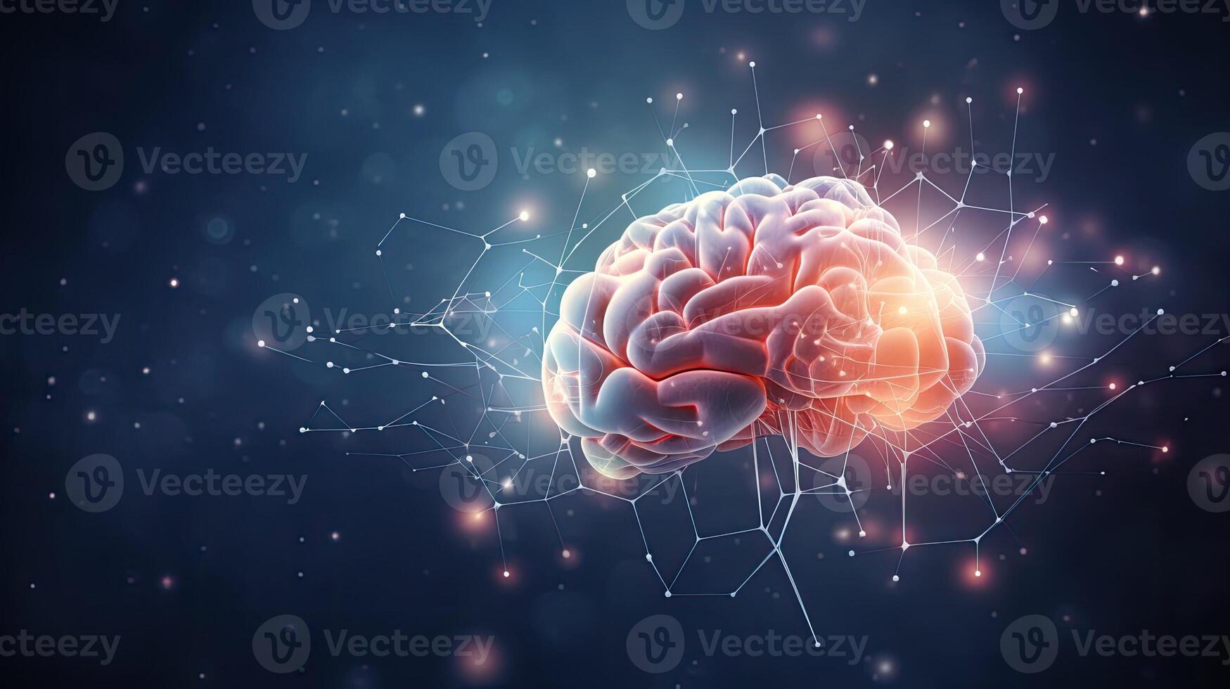 Brain, science, intelligence. Web banner with copy space. photo