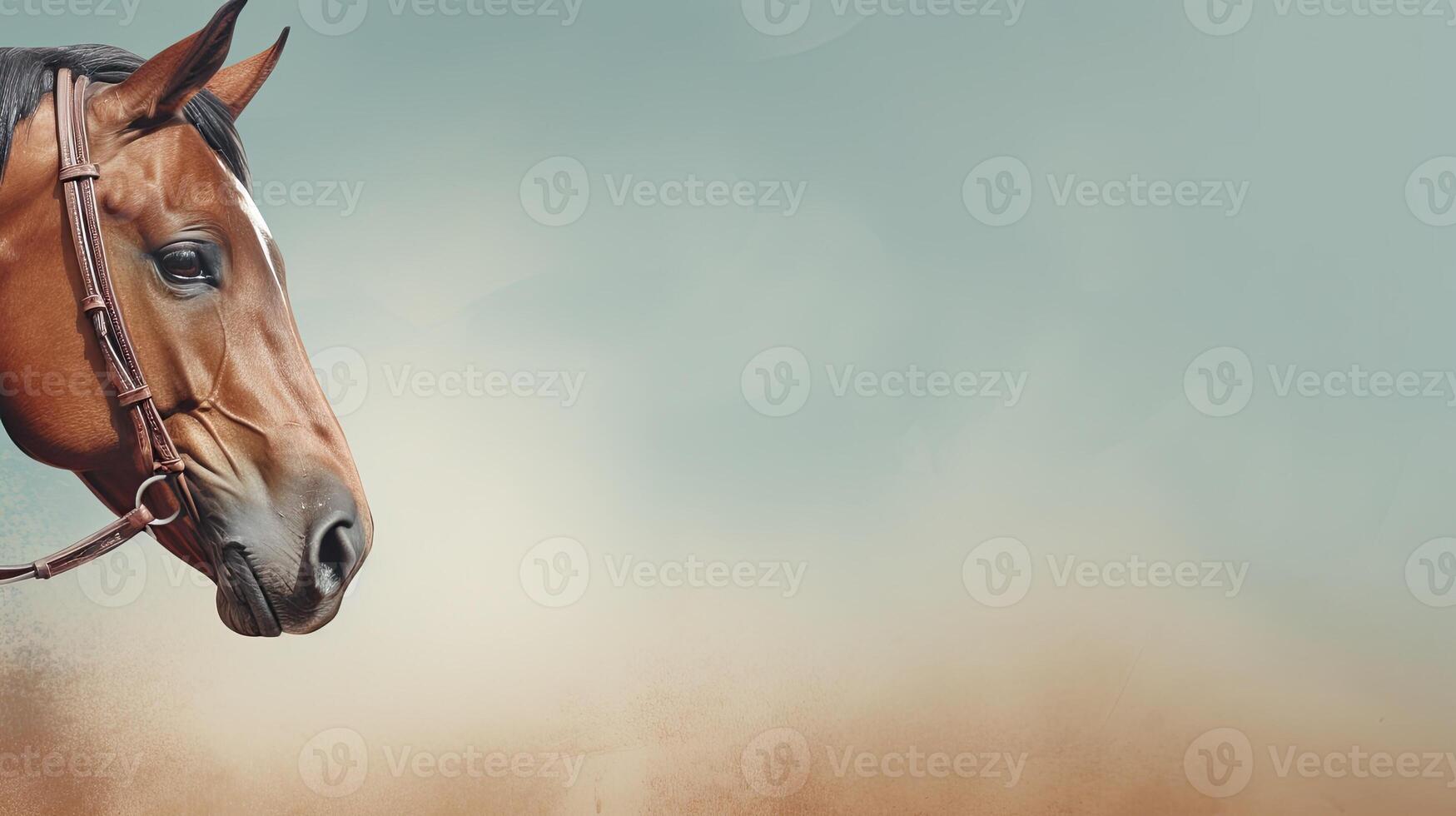 Horse. Web banner with copy space. photo