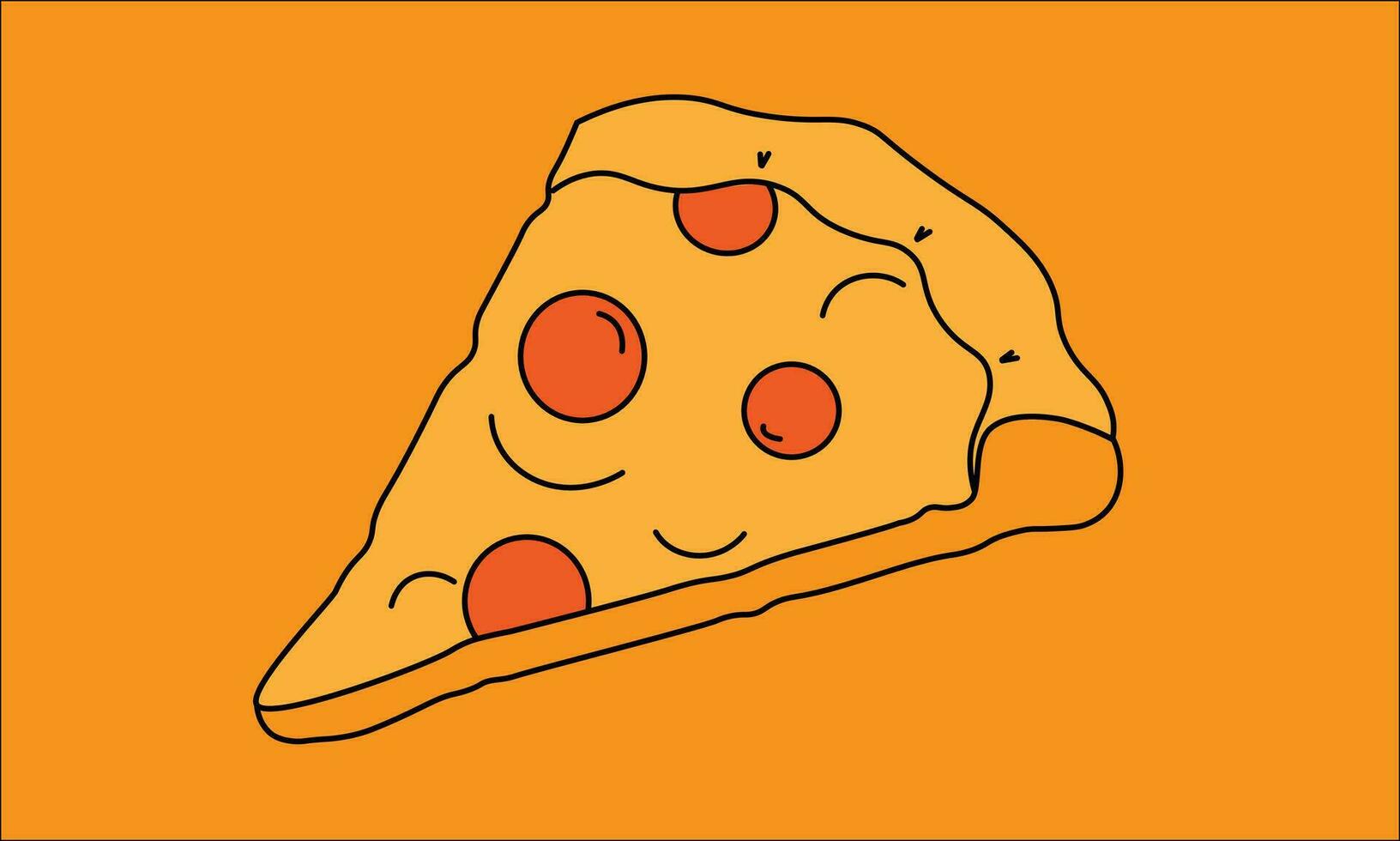 Vector illustration of Modern Pizza Icon. Vector pizza on a yellow background, delicious pizza 1 slice. suitable for design purposes.