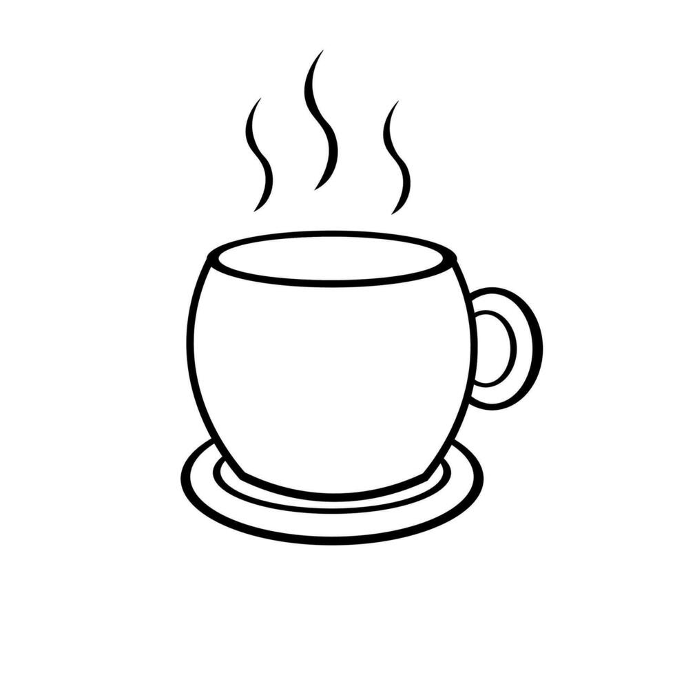 Cup of coffee icon. Cup flat icon. Thin line signs for design logo, visit card, etc. Single high-quality outline symbol for web design or mobile app. Cup outline pictogram. vector