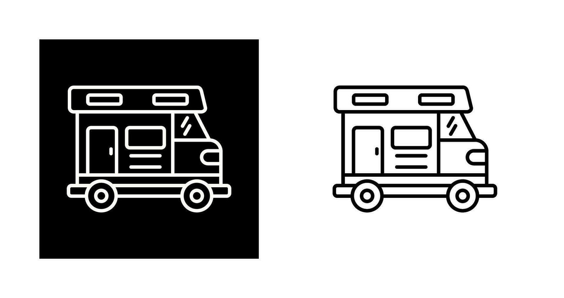 icono de vector de autocaravana