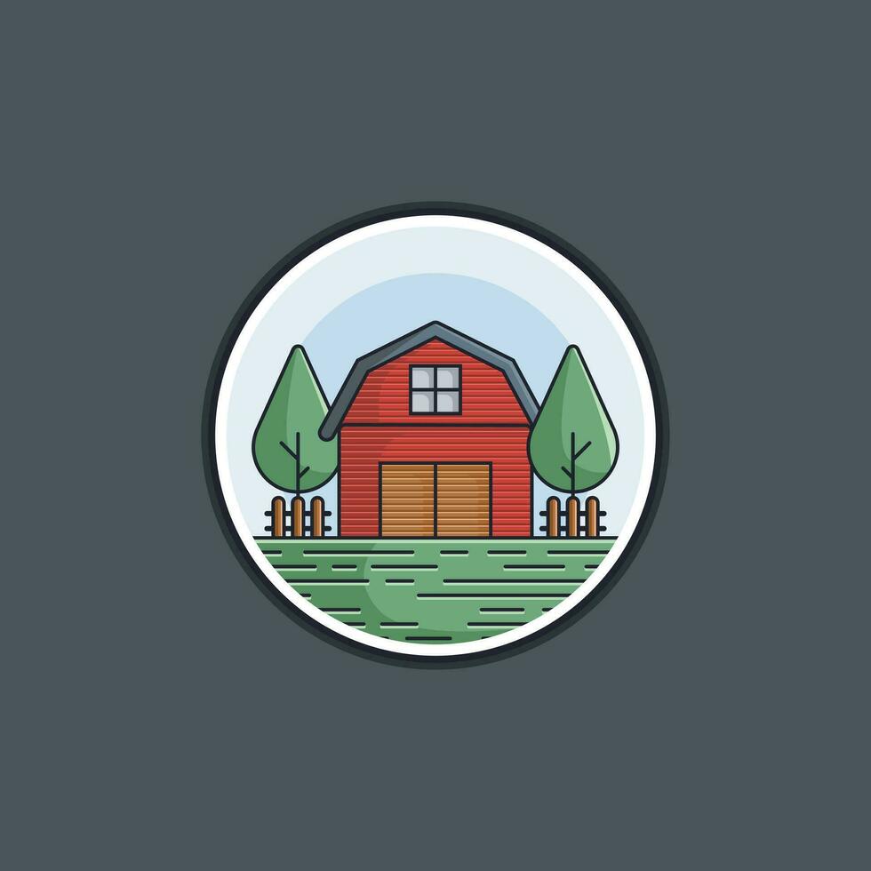 hermosa granja casa logo modelo vector. vector