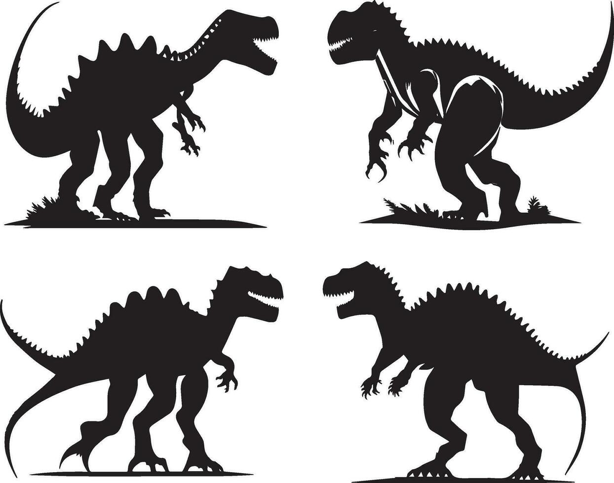 Black Dinosaur silhouette vector