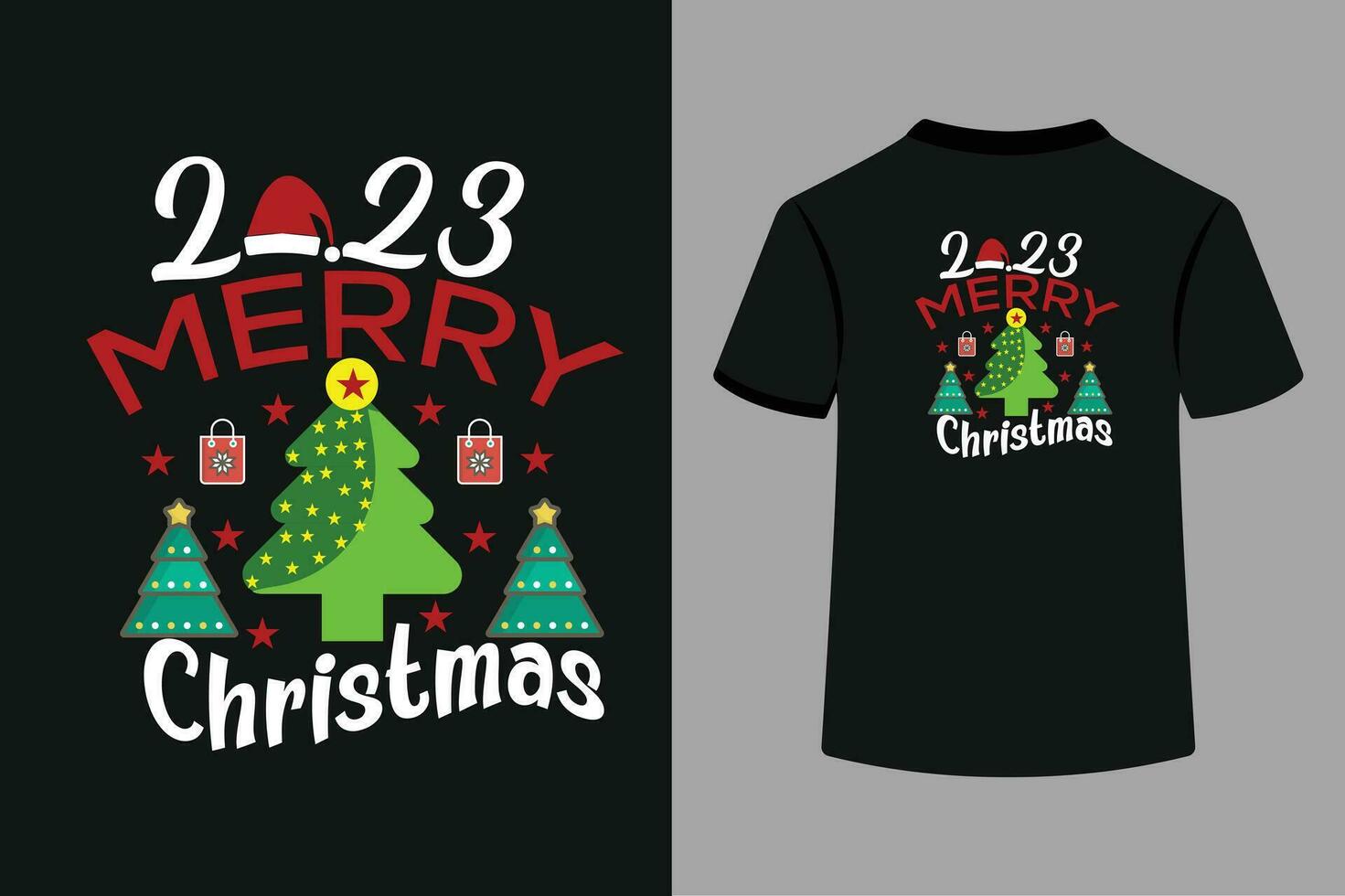 alegre Navidad 2023 camiseta diseño vector