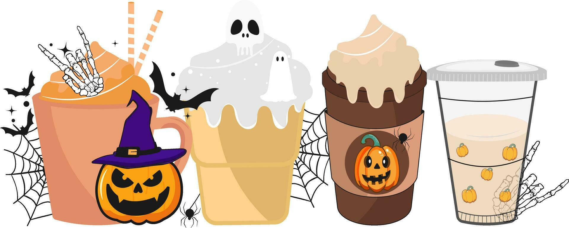 Retro Halloween spooky. Halloween Coffee 26467852 Vector Art at Vecteezy