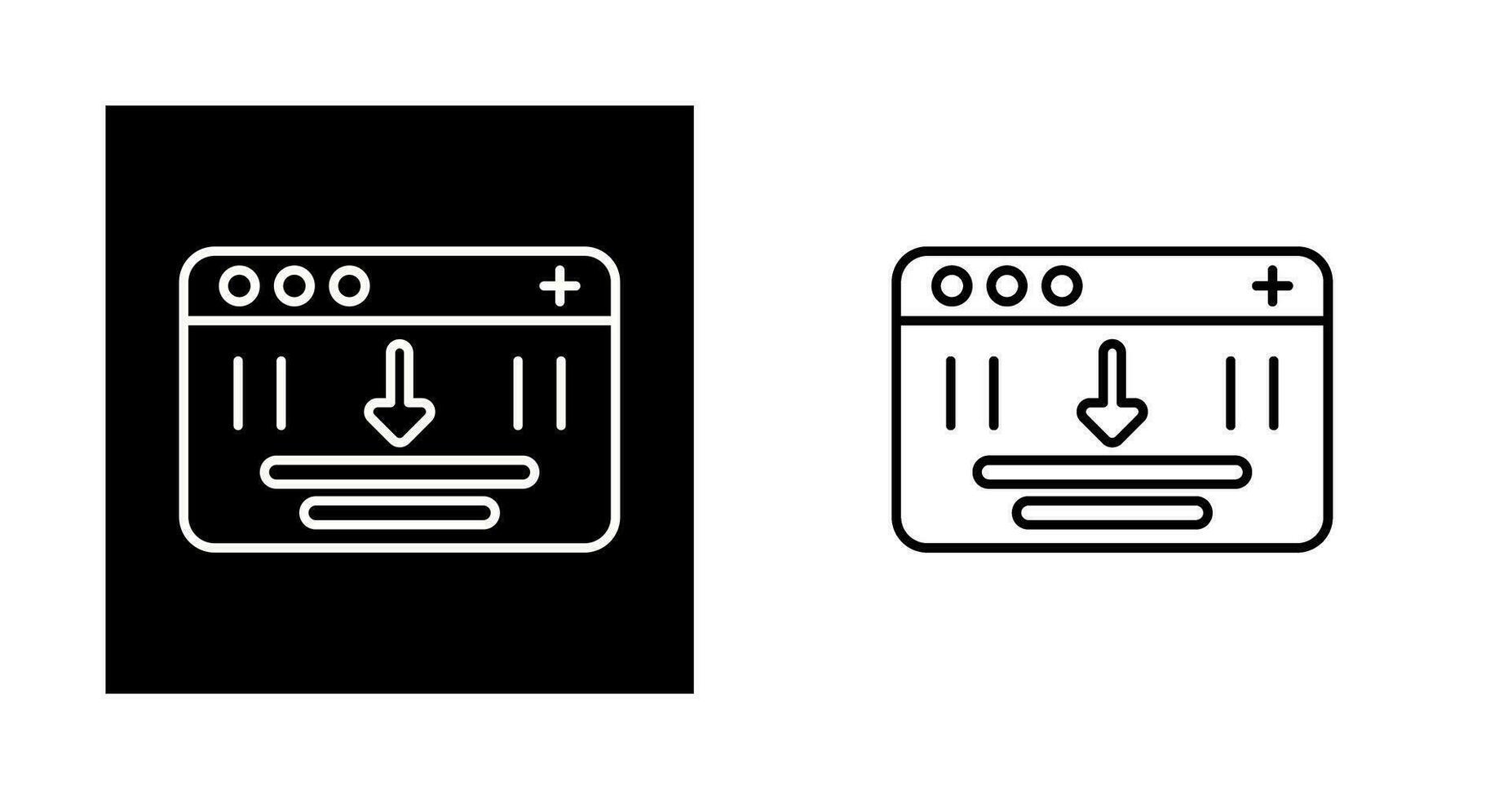 Browser Downloading Vector Icon