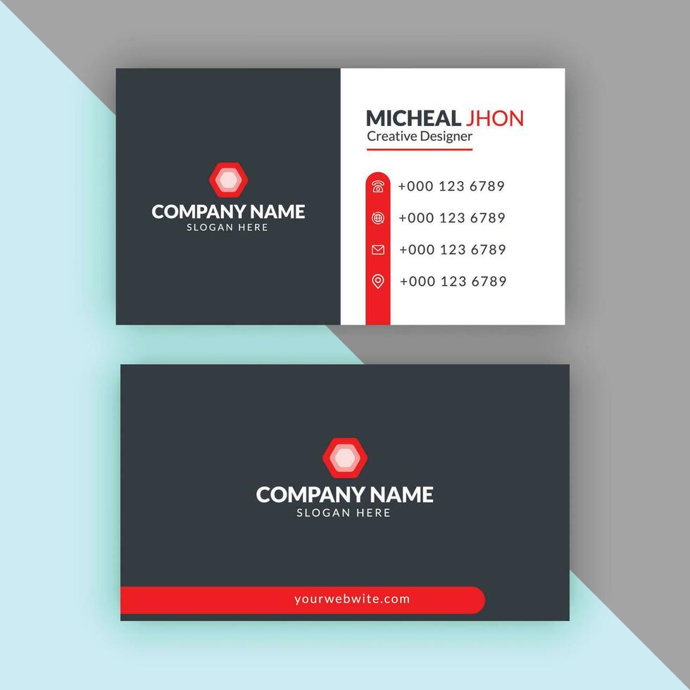 Dark Red color business card vector