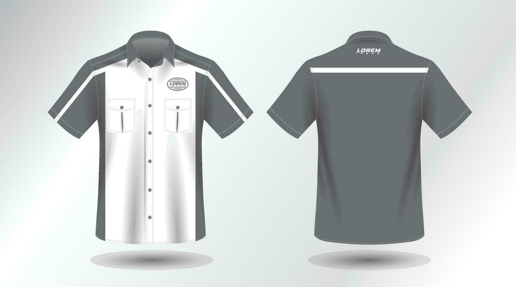 short sleeve work shirt vector