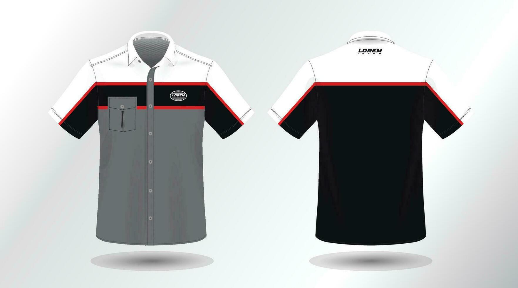 short sleeve work shirt vector