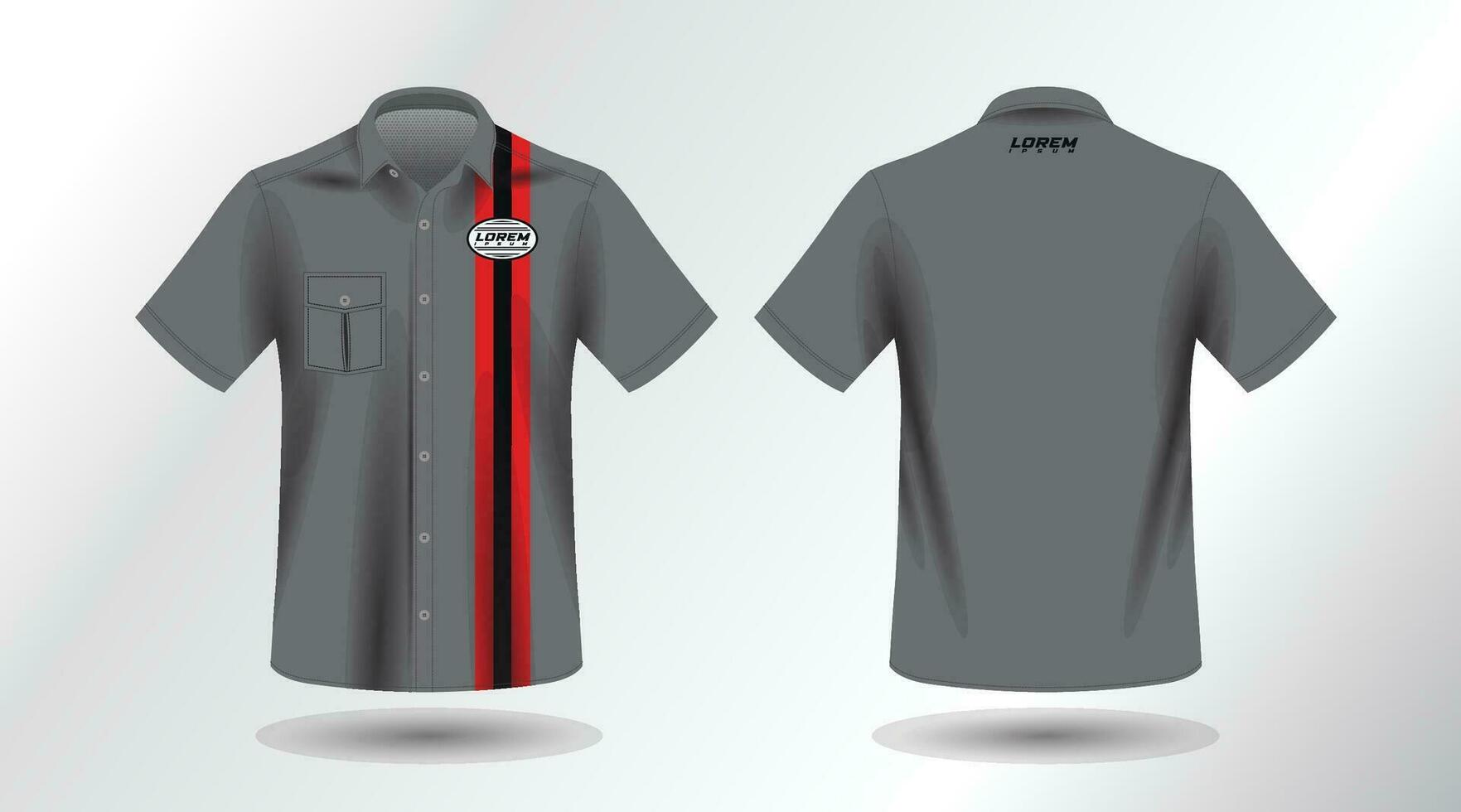 short sleeve work shirt vector