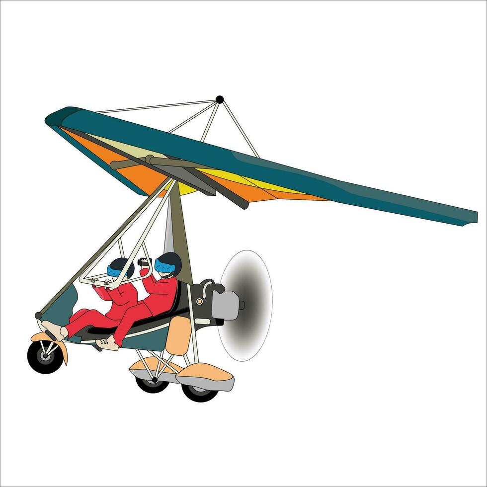 preparación para vuelos en paramotores volador en paramotor triciclo vector pintura