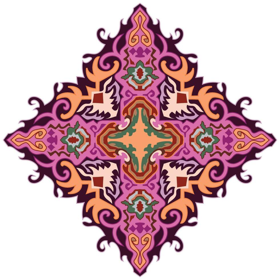 Carpet composition, colorful, white background vector