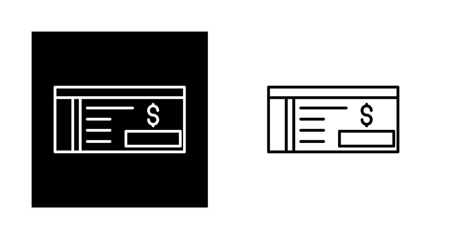 Bank Check Vector Icon