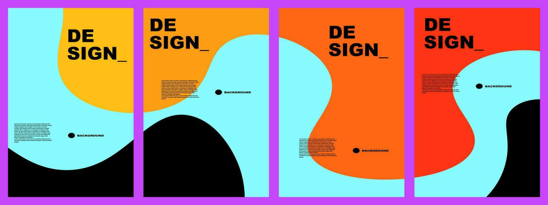 abstract flat background set for banner, poster, template, design, flyer, brochure, etc vector