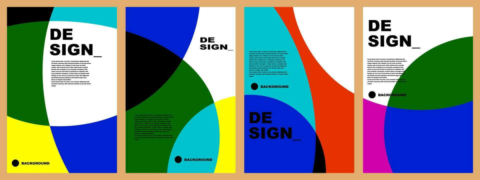 abstract flat background set for banner, poster, template, design, flyer, brochure, etc vector