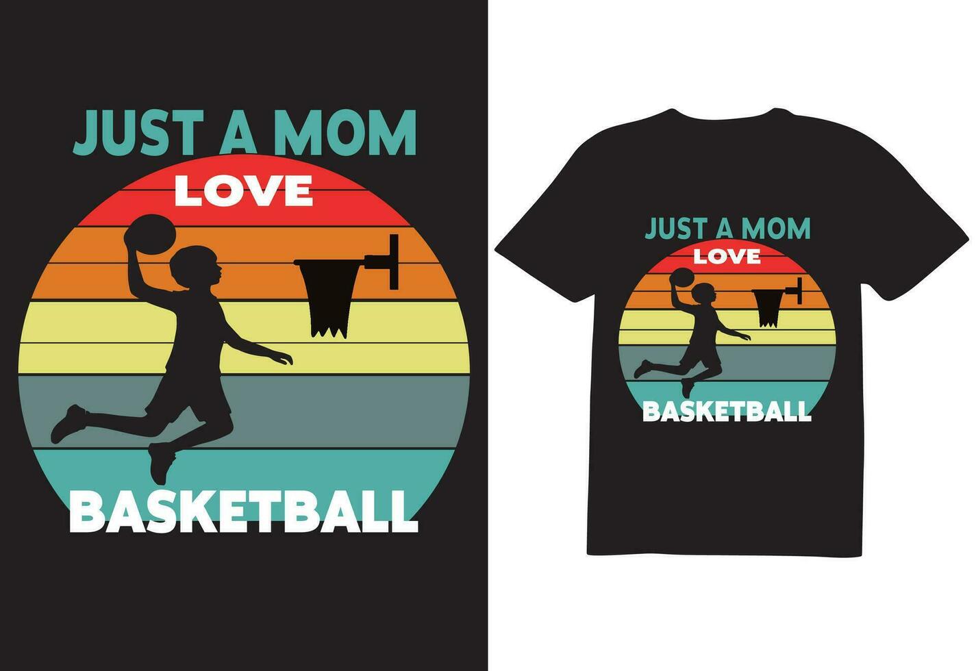 just a mom love basketball vector