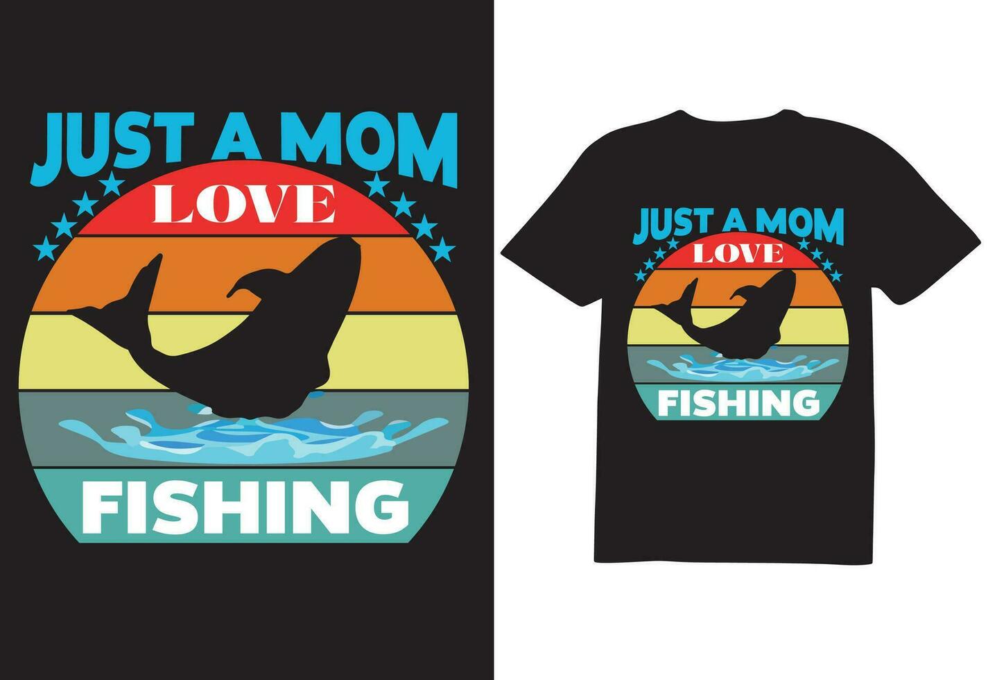 just a mom love fishing vector