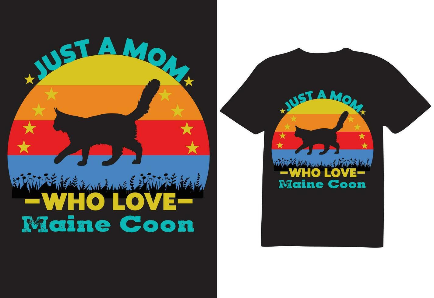 just a mom cat T-shirt design vector