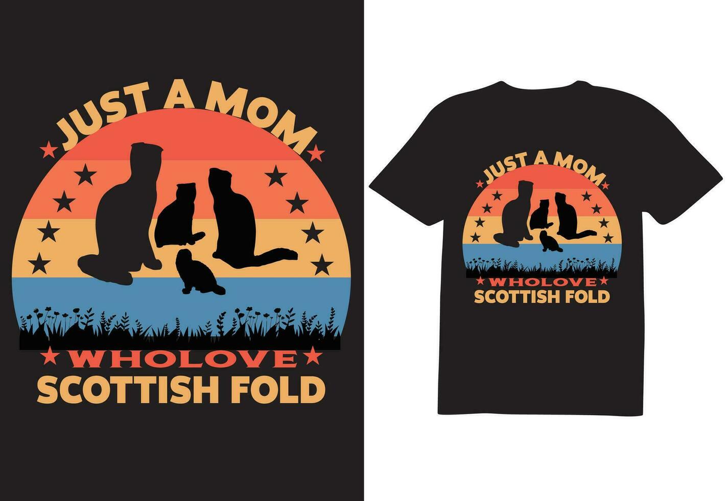 just a mom cat T-shirt design vector