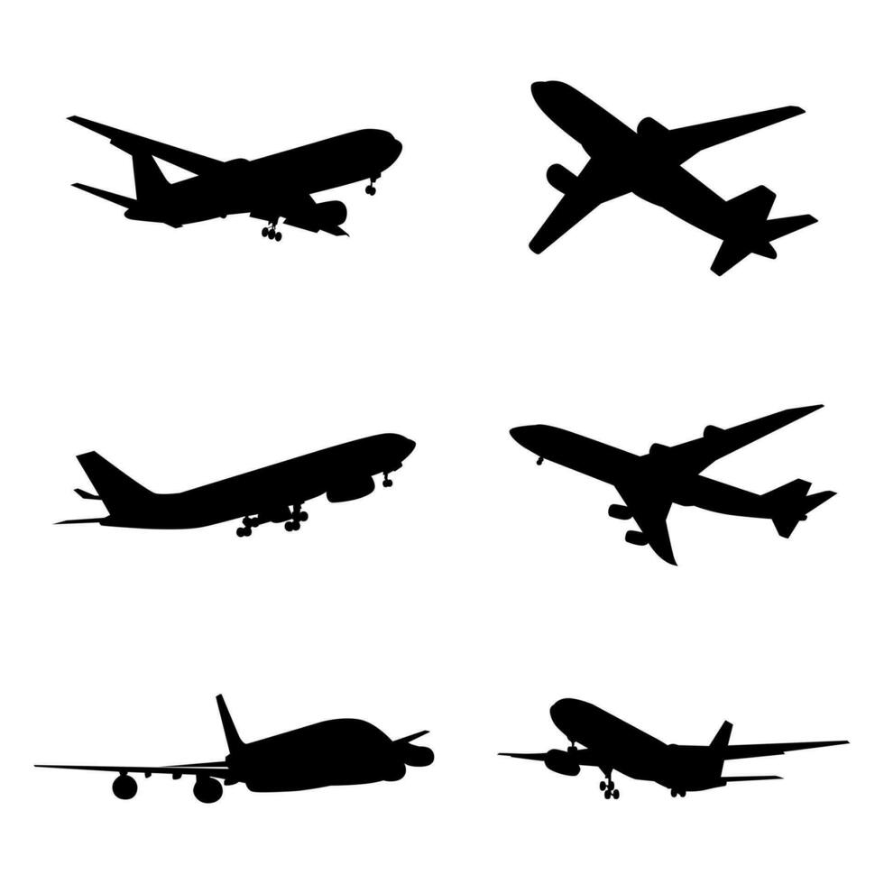 airplane silhouette collection vector