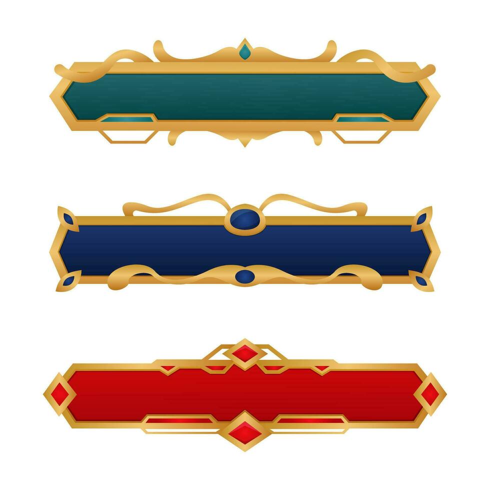 luxury gold game label set vector