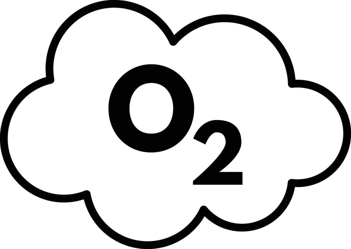 oxygen cloud icon . o2 cloud oxygen icon. vector illustration